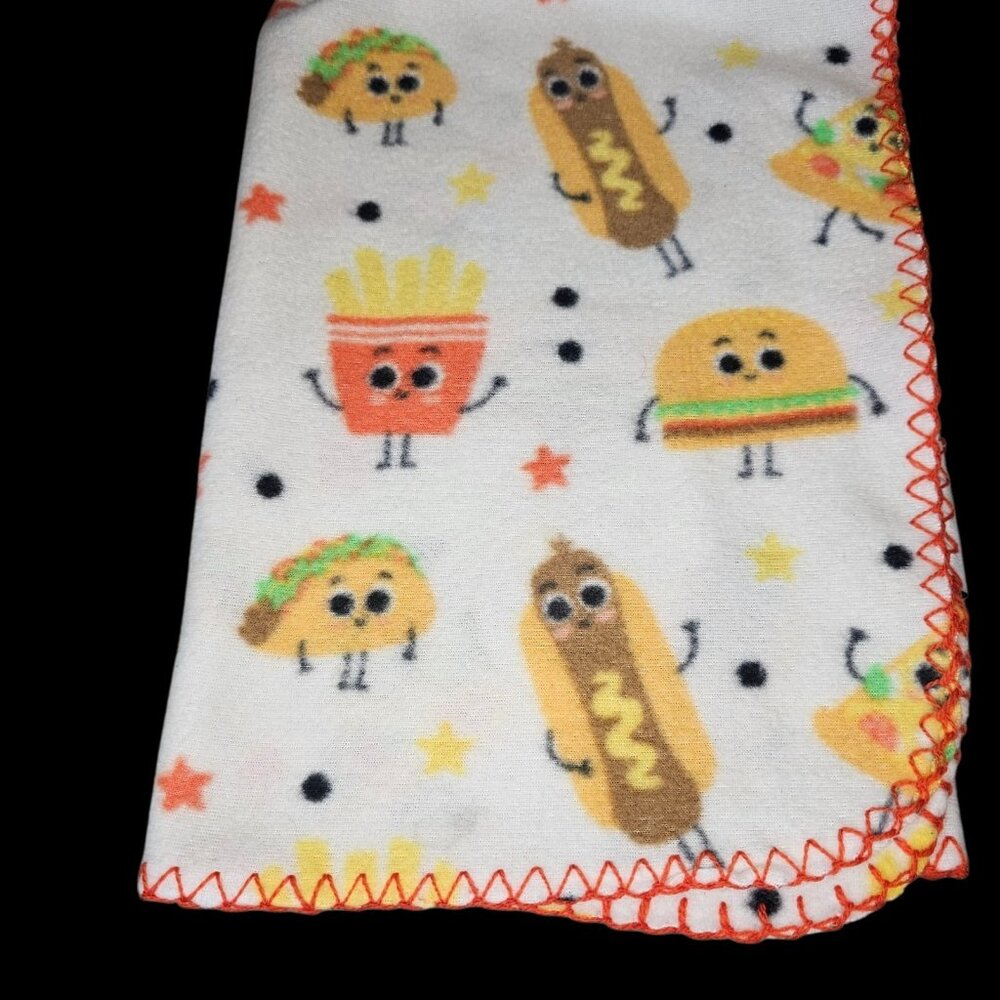 Comfort Bay For Kids Food Blanket Cream Plush Taco French‎ Fries Cheeseburgers